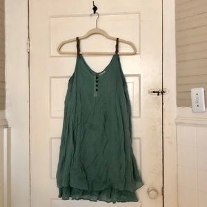 Forest green spaghetti strap dress